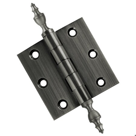 Embassy 3 x 3 Solid Brass Hinge, Pewter Finish with Urn Tips 3030US17AU-1